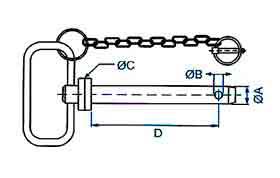 Hitch Pin with Chain-Linch Pin Double Collar Manufacturer from India